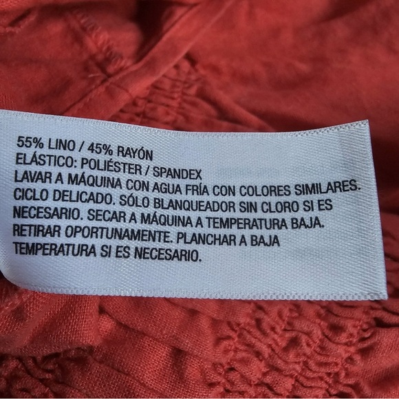 MATERNITY Puff Elbow Sleeve Smocked Linen Mini Dress  Isabel Maternity C… - Picture 6 of 6